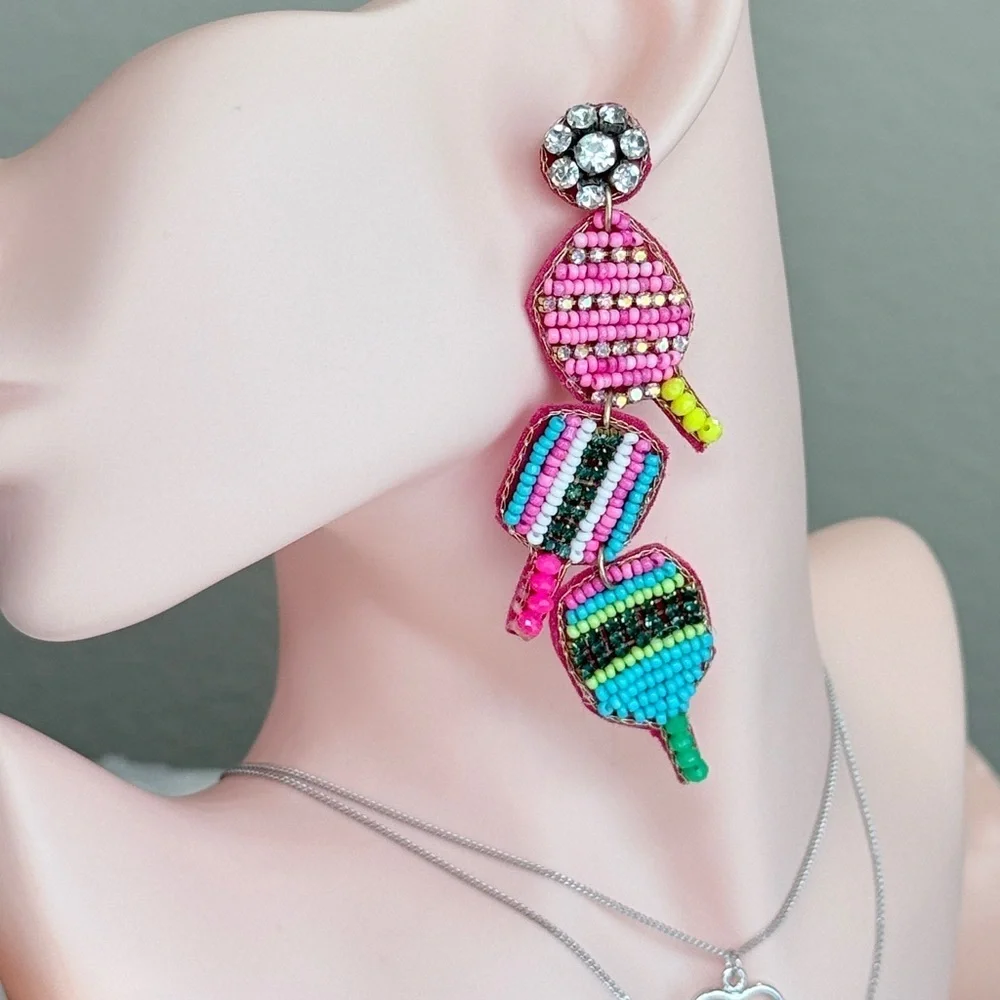 ⚜️ Colorful Beaded Drop Earrings